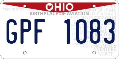 OH license plate GPF1083