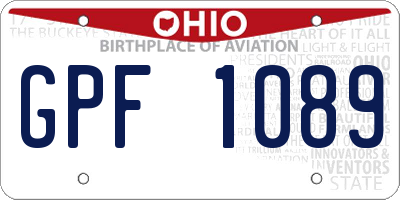 OH license plate GPF1089