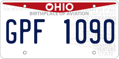 OH license plate GPF1090