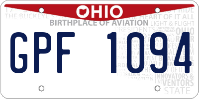 OH license plate GPF1094