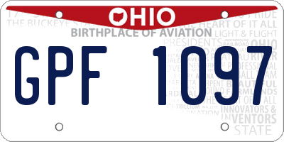 OH license plate GPF1097