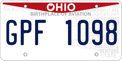 OH license plate GPF1098