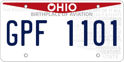 OH license plate GPF1101