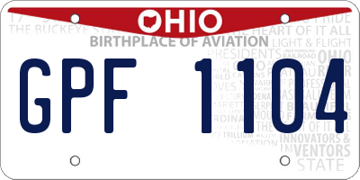 OH license plate GPF1104