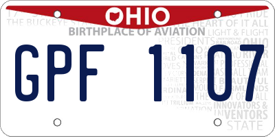 OH license plate GPF1107