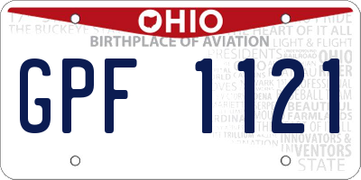 OH license plate GPF1121