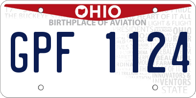 OH license plate GPF1124