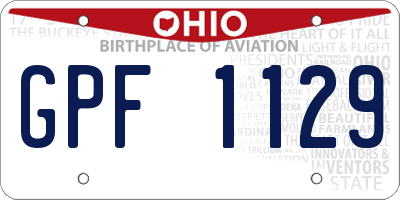OH license plate GPF1129