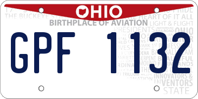 OH license plate GPF1132