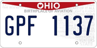 OH license plate GPF1137