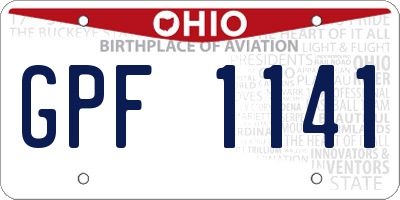 OH license plate GPF1141