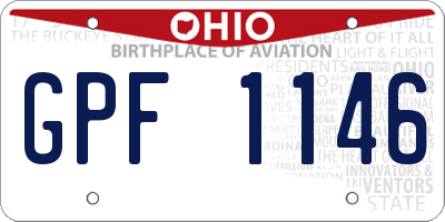 OH license plate GPF1146