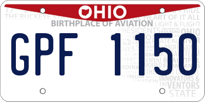 OH license plate GPF1150