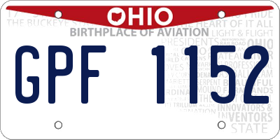 OH license plate GPF1152