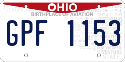 OH license plate GPF1153