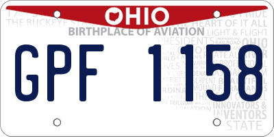 OH license plate GPF1158