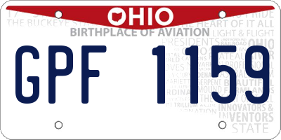 OH license plate GPF1159
