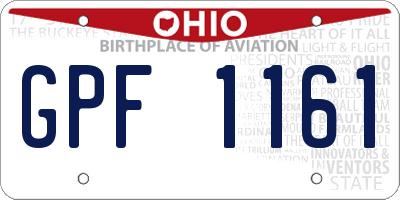 OH license plate GPF1161