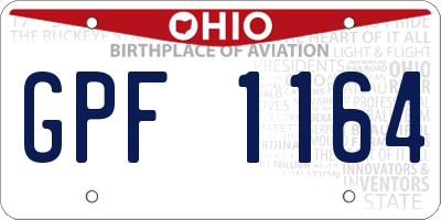OH license plate GPF1164