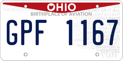 OH license plate GPF1167