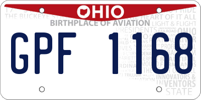 OH license plate GPF1168