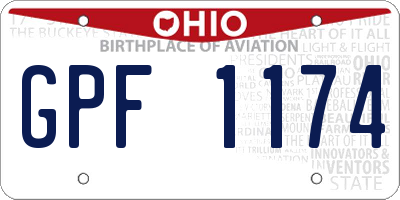 OH license plate GPF1174