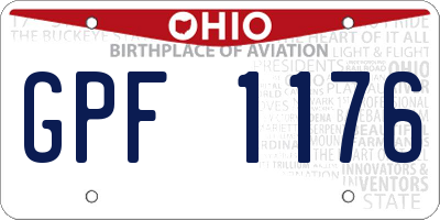 OH license plate GPF1176