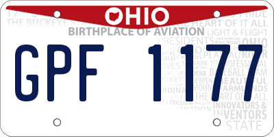 OH license plate GPF1177