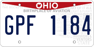 OH license plate GPF1184