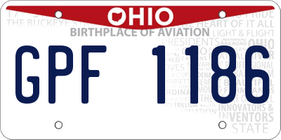 OH license plate GPF1186
