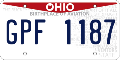 OH license plate GPF1187
