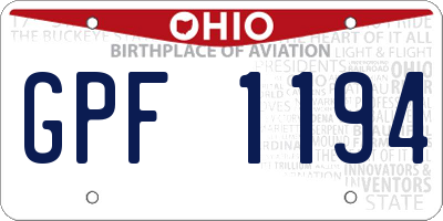 OH license plate GPF1194