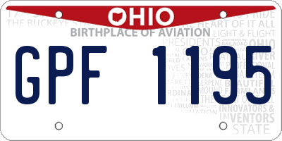 OH license plate GPF1195