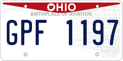 OH license plate GPF1197