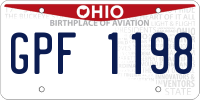 OH license plate GPF1198