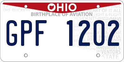 OH license plate GPF1202