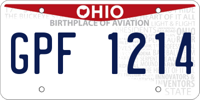 OH license plate GPF1214