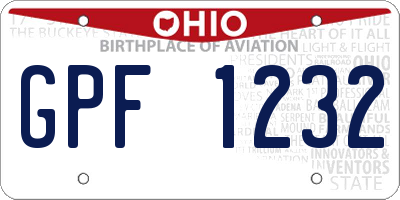 OH license plate GPF1232
