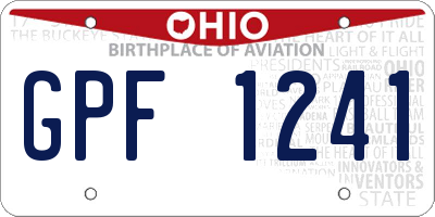 OH license plate GPF1241