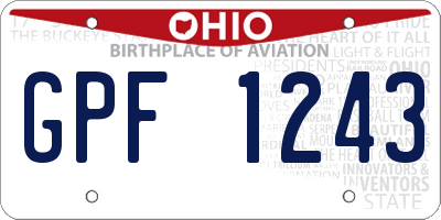 OH license plate GPF1243
