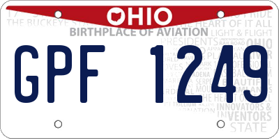 OH license plate GPF1249