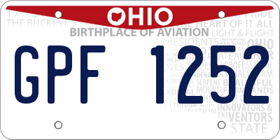 OH license plate GPF1252