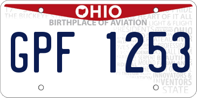 OH license plate GPF1253