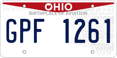 OH license plate GPF1261