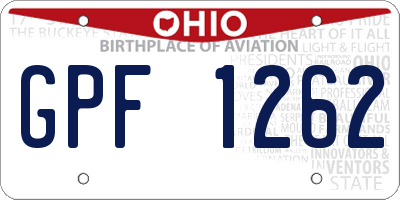 OH license plate GPF1262