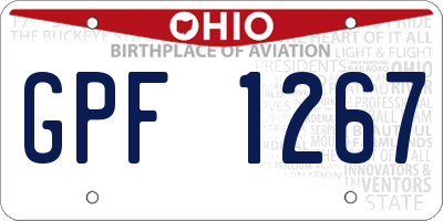 OH license plate GPF1267