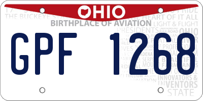 OH license plate GPF1268