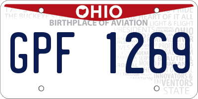 OH license plate GPF1269