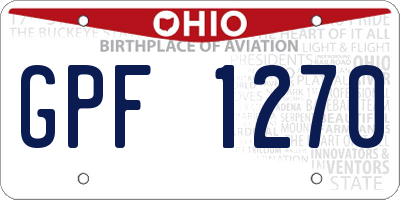 OH license plate GPF1270