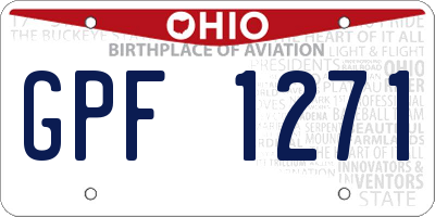 OH license plate GPF1271